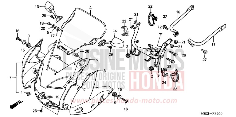 COWL for Hornet S BLACK (NH1) from 2002